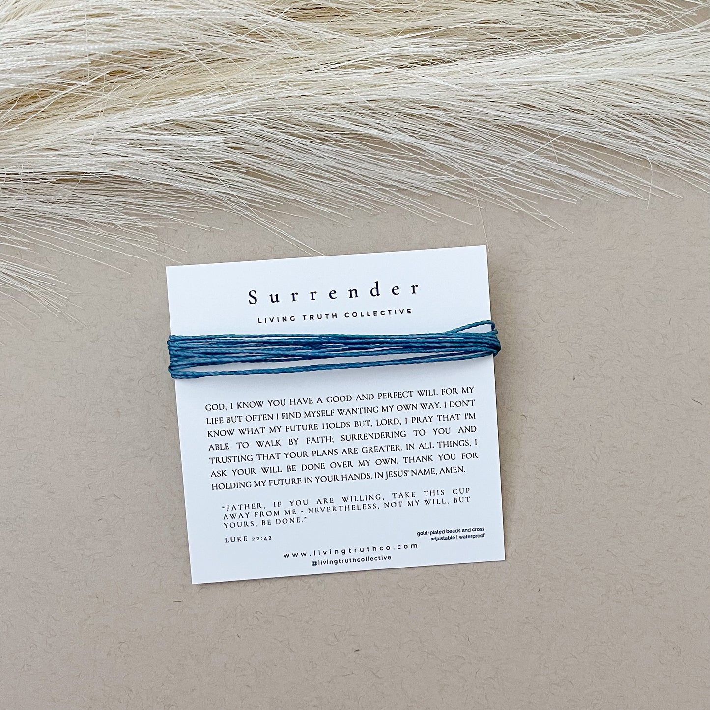 Surrender Bracelet wrapped around prayer card
