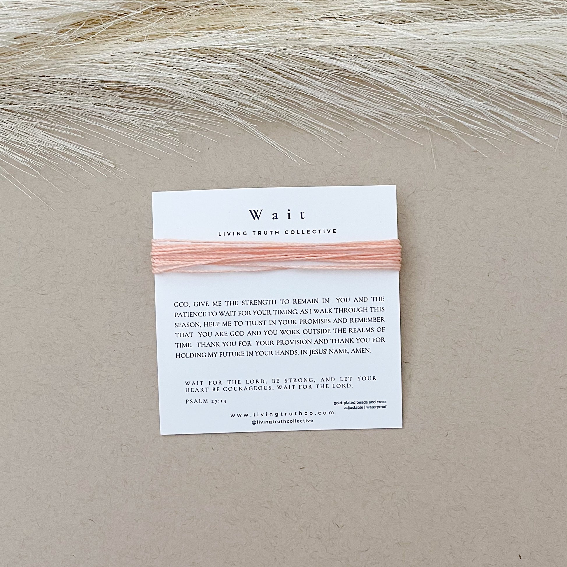 Scripture card with Wait Bracelet, Living Truth Collective